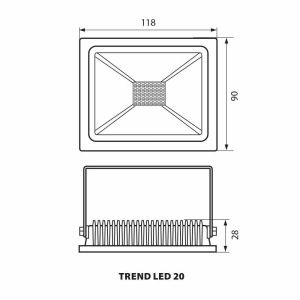 Прожектор LED TREND LED 20W 6400K 